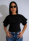 Women's Effortless Crop Top in Black with Comfortable and Stretchy Fabric