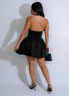 Primrose Charm Ruched Mini Dress Black - Elegant and stylish black dress with charming ruched details