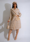 Uptown Chic Tweed Coat Nude - Elegant and sophisticated tweed coat in a soft nude color, perfect for a stylish city look
