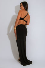 Solstice Radiance Ruched Maxi Dress Black