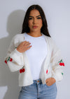 Cherry Delight Knit Sweater White, a cozy and stylish winter essential