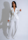 Noble Legacy Pant Set White: Elegant white pant set for formal occasions