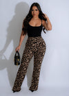 Stylish and comfortable Safari Luxe leopard print pants in rich brown