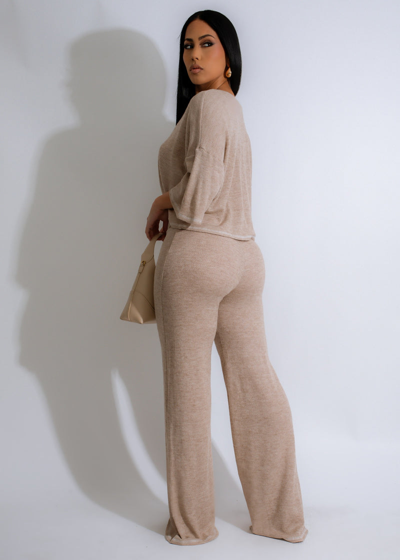 Sunset Lounge Pant Set Nude - comfortable, stylish loungewear for women