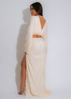 Moonlit Mirage Ruched Maxi Dress Nude