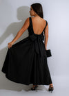 Beautiful black Whispering Rose Maxi Dress with delicate floral detailing