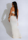  Two-piece braided skirt set in nude, perfect for any occasion