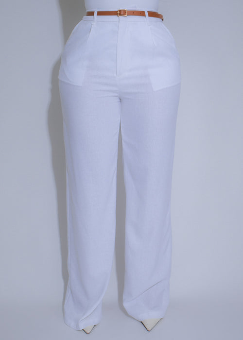 Heritage Tailored Linen Pants White