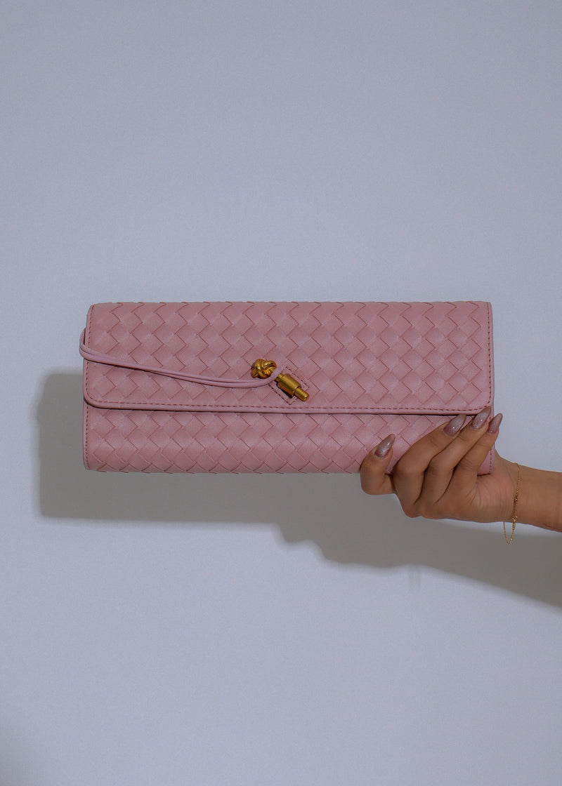 The Woven Grace Clutch Pink