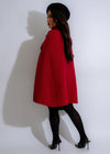  Elegant red Cardinal Majesty Coat with gold buttons and side pockets