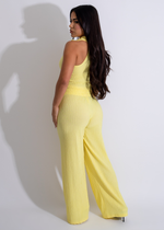 Comfortable and versatile outfit in vibrant yellow color for women