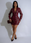 Uptown Allure Faux Leather Mini Dress Red, Sleek and sexy design, perfect for a night out