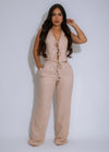 Meadow Luxe Linen Pant Set Nude