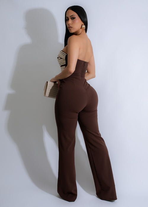 Beautiful Spiral Seduction Jumpsuit Brown, perfect for a casual or formal look