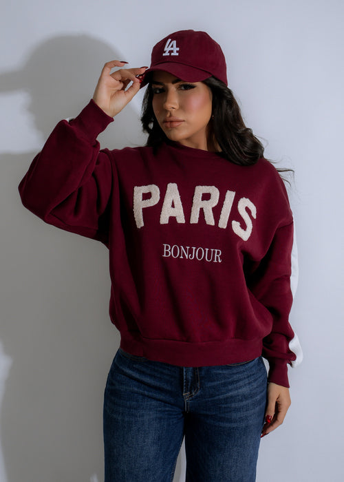 Bonjour Luxe Sweater Red - a cozy and stylish red sweater perfect for chilly days