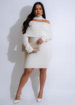 Alpine Whisper Knit Mini Dress White, a stylish and elegant outfit for any occasion