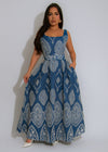 Wanderlust Essence Floral Maxi Dress Blue