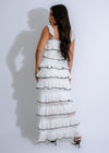 Chic and stylish Tango Ruffle Ensemble Knit Skirt Set White for a fashionable look