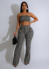 Black classic weave tweed pant set with elegant and timeless design