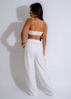 Petal Bloom Satin Crop Top White in a romantic and elegant outfit ensemble