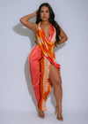 Ocean Drift Midi Dress Orange