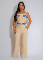 Utility Chic Cargo Pant Set Nude