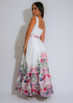 Bloom Majesty Floral Maxi Dress White