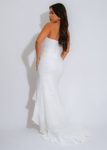 The Ethereal Waves Maxi Dress White