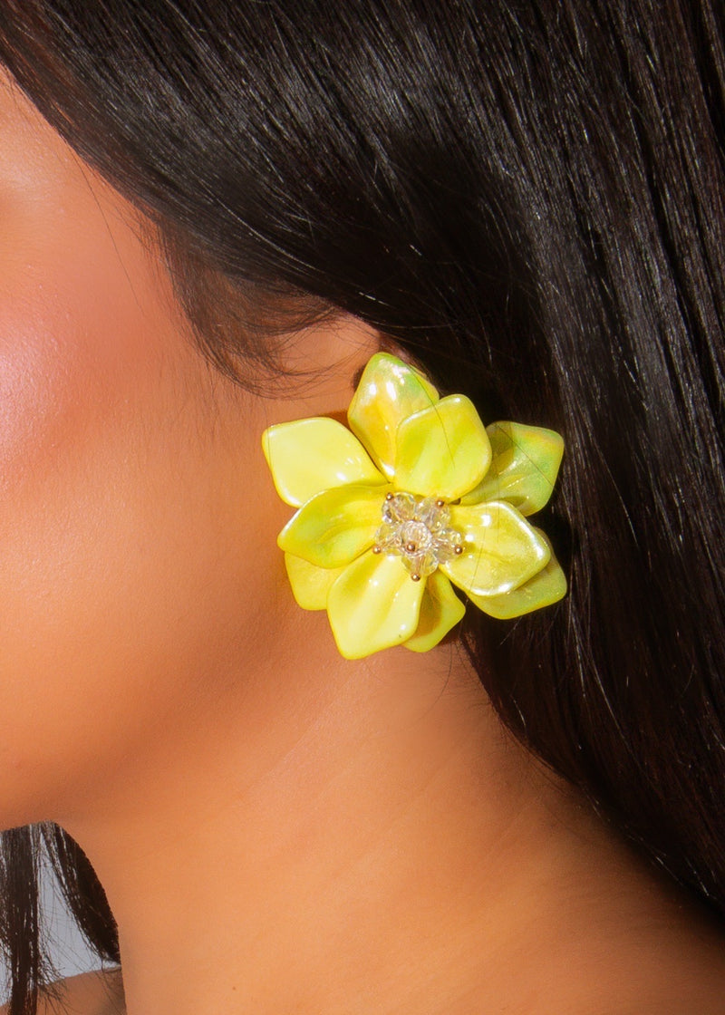 The Twilight Blossom Earrings Yellow