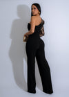 Gorgeous black sequin jumpsuit with a flattering and stylish silhouette