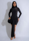 Serene Twist Mini Dress Black, a chic and versatile piece for any occasion