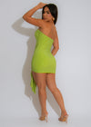 The Seduction Knot Sparkling Mini Dress Green