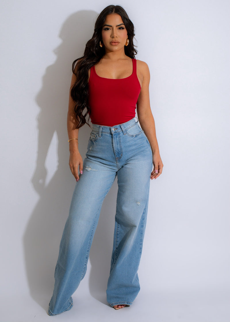  Stylish and comfortable red crop top with wide straps