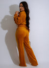  Trendy Why Wait Velvet Pant Set Yellow product photo featuring a close-up of the soft velvet fabric and intricate detailing in beautiful sunshine yellow color