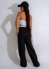 High-quality black urban stripe track pants, perfect for casual wear and workouts