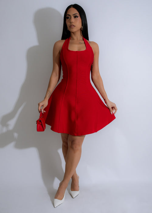 Vivacious Charm Mini Dress Red, a stunning and bold statement piece for any occasion