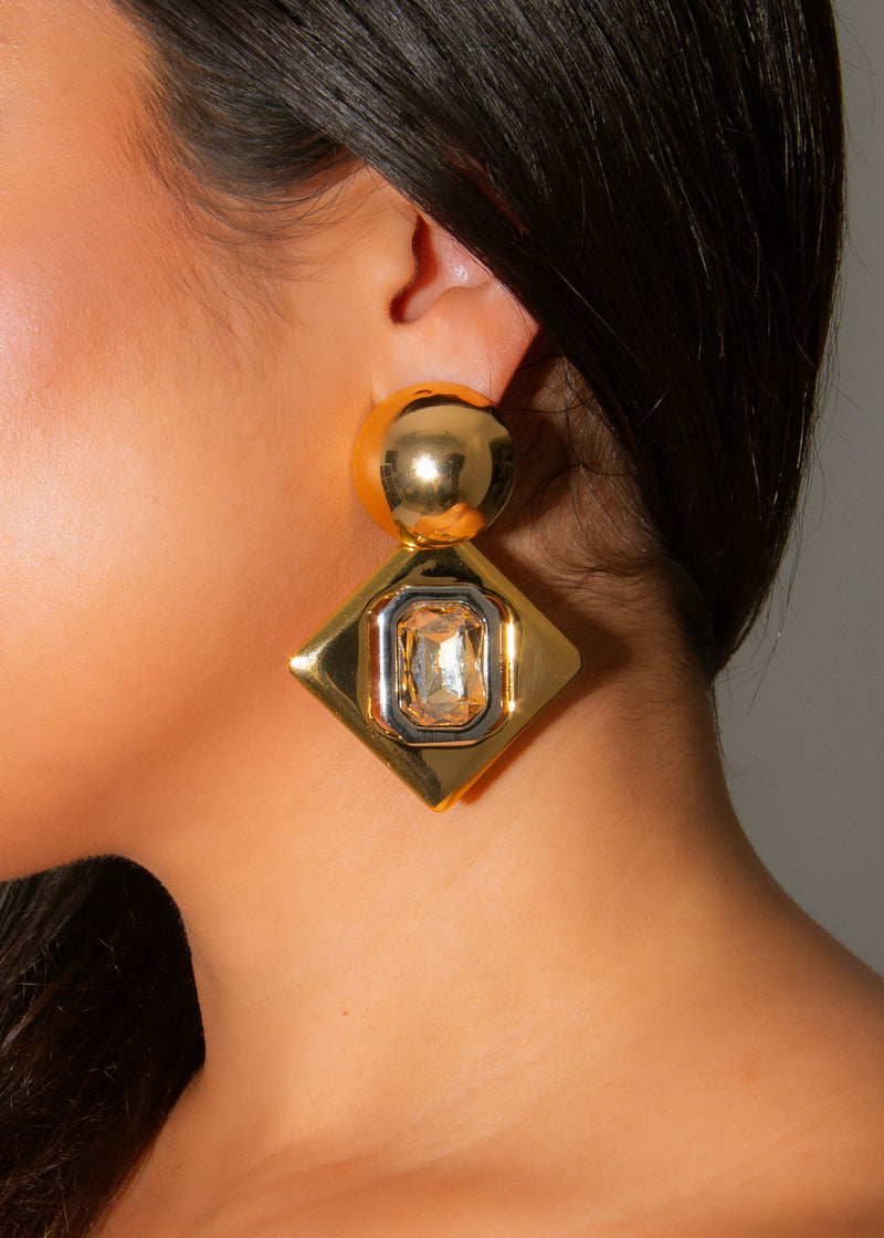 Avant-Garde Glam Earrings Gold