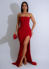 Luminous Grace Sparkly Maxi Dress Red: A stunning red evening gown with shimmering sequins and a flowing silhouette, perfect for special occasions and events