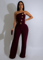 Regal Ascent Jumpsuit Burgundy in luxurious deep burgundy color with elegant design and flattering silhouette