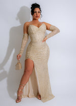 Her Element Sequin Maxi Dress Nude in elegant blush pink 