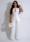 Empire Of Sophistication Pant Set White, a luxurious and elegant ensemble for women, featuring a stylish white top and matching pants with a sophisticated design and impeccable craftsmanship