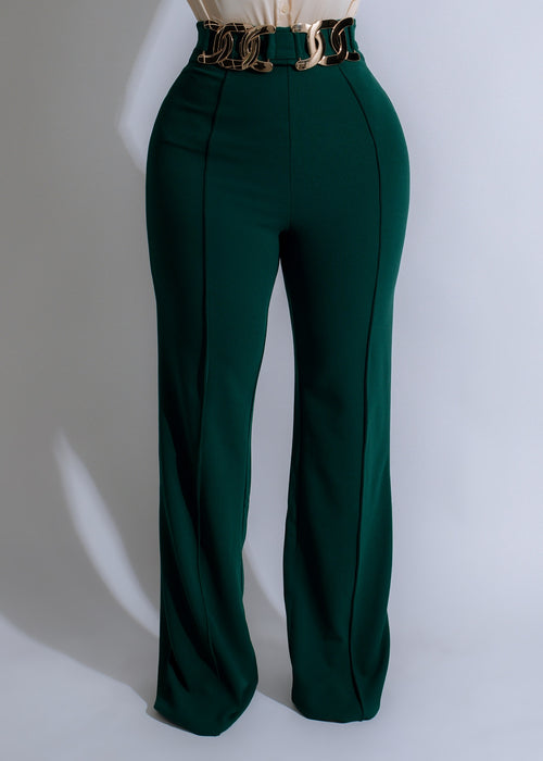 Stylish and comfortable Luxe Link Pants in a gorgeous shade of green for a chic and versatile look