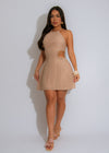 The Sunlit Serenity Mini Dress Nude