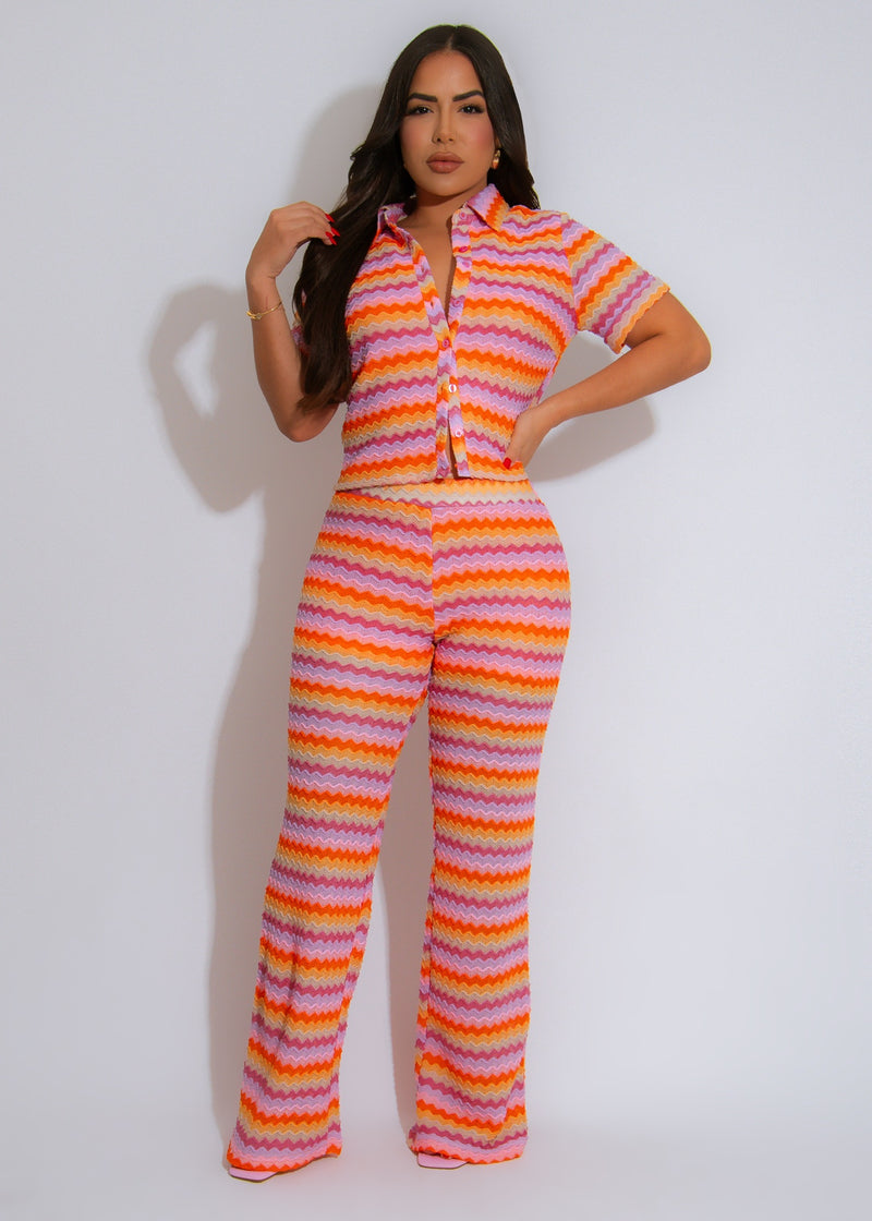 Sunset Rhythm Pant Set Orange