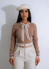 Riviera Twist Knit Sweater Nude - Cozy and stylish nude sweater with a unique twist knit design