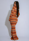 Boho Essence Knit Skirt Set Orange