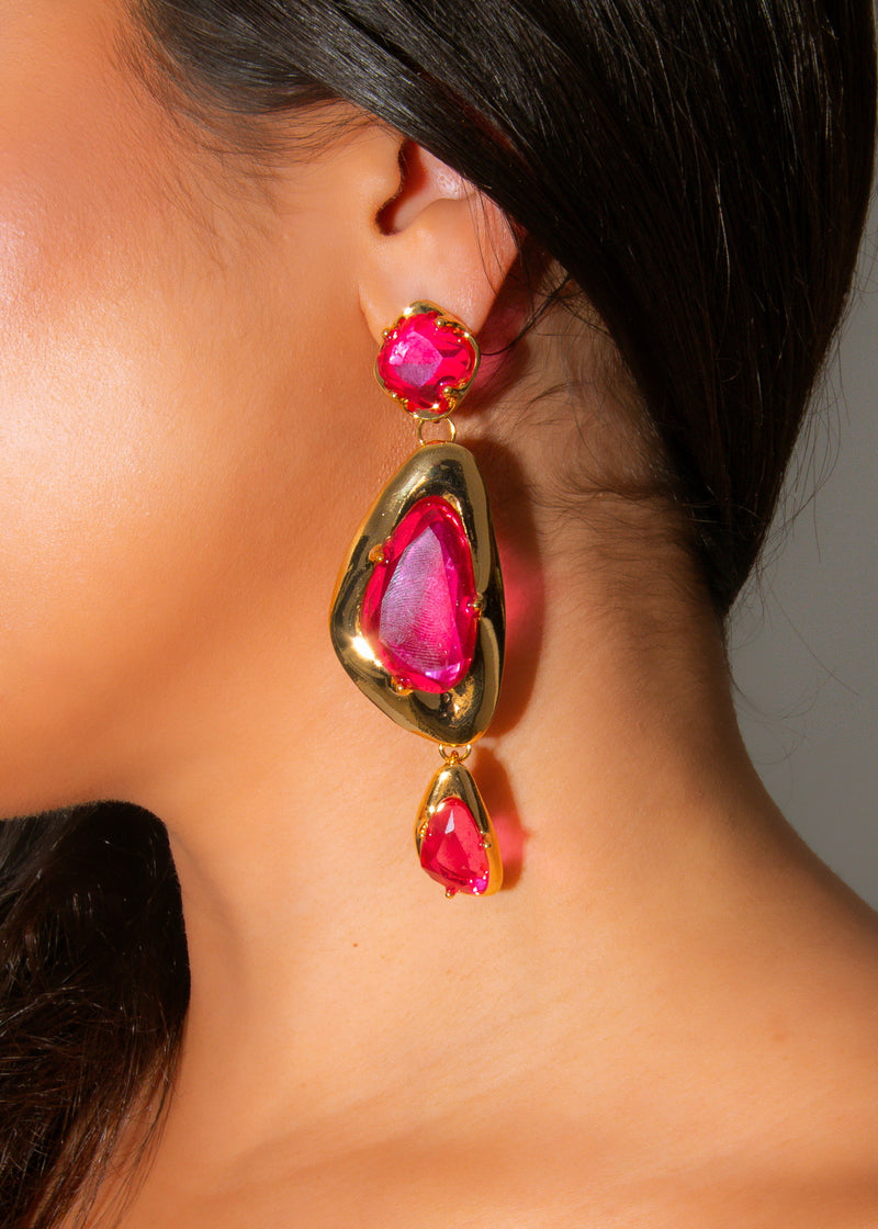 Celestial Drip Earrings Pink