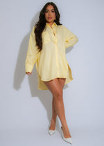 Effortless Chic Shirt Mini Dress Yellow