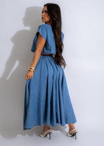  Fashionable and versatile Delight Skirt Set Denim, a two-piece outfit with a chic denim skirt and top, ideal for everyday wear and casual occasions