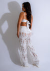 Elegant and chic Jardin Grace crochet floral pant set in white